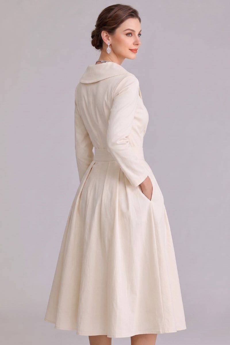 Versatile women's elegant midi dress, a sophisticated long sleeve style for any occasion.