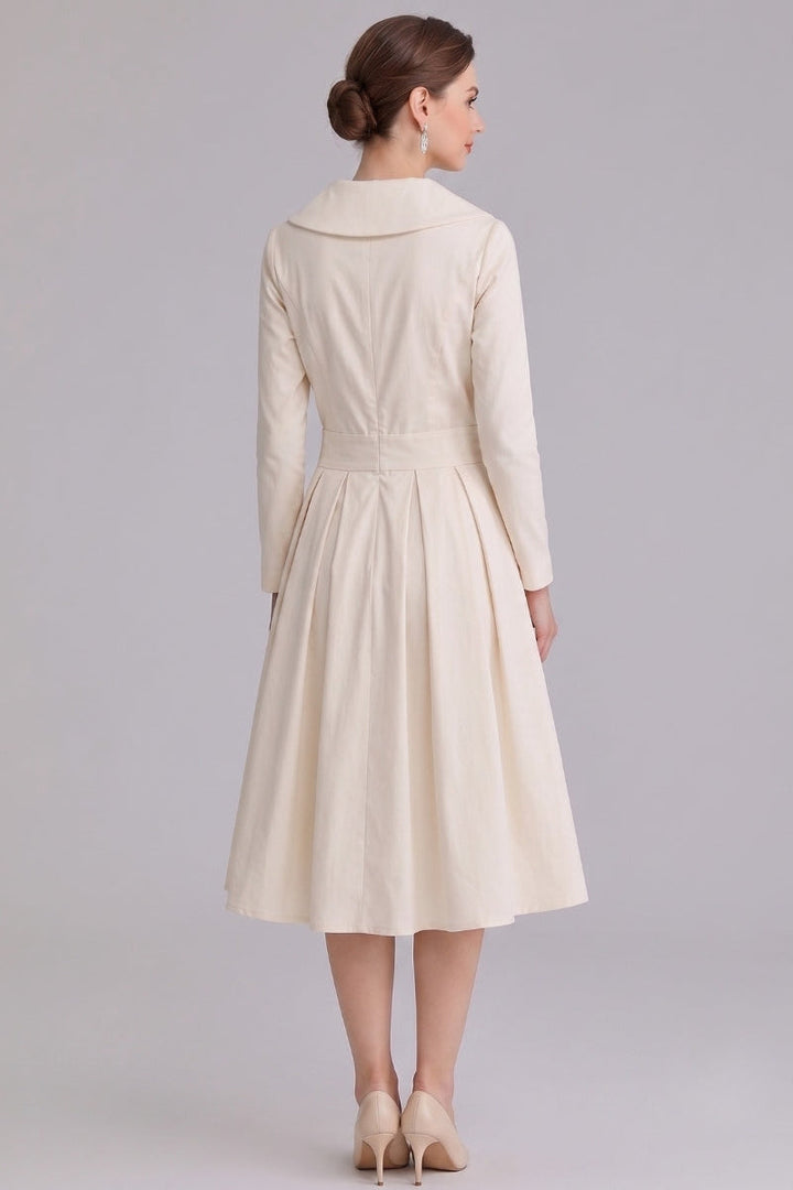 Sophisticated women's midi dress, a timeless long sleeve style suitable for parties & elegant events.