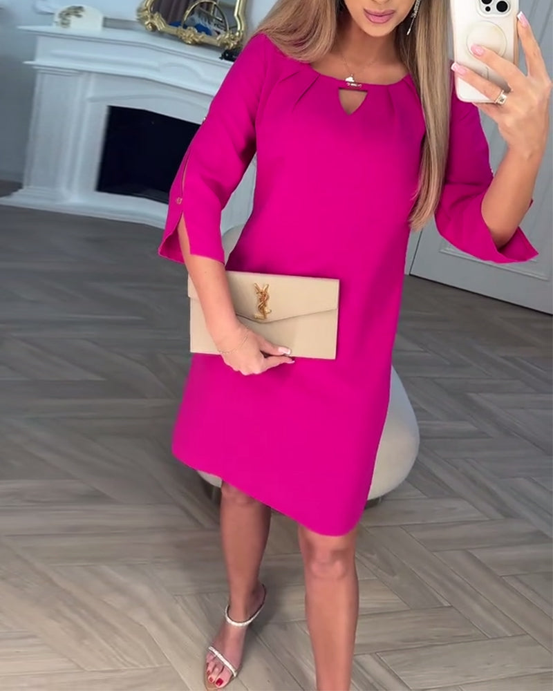 Elegant women's midi dress with stylish cutout details, perfect for evening wear & parties.