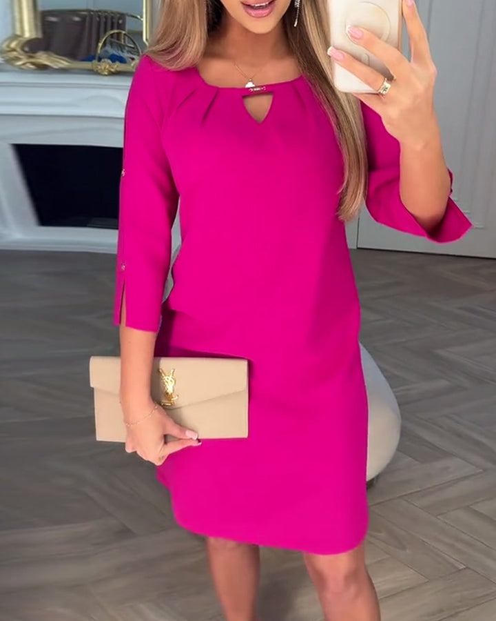 Women's elegant midi dress, a sophisticated cutout design for evening wear, parties, and special occasions.