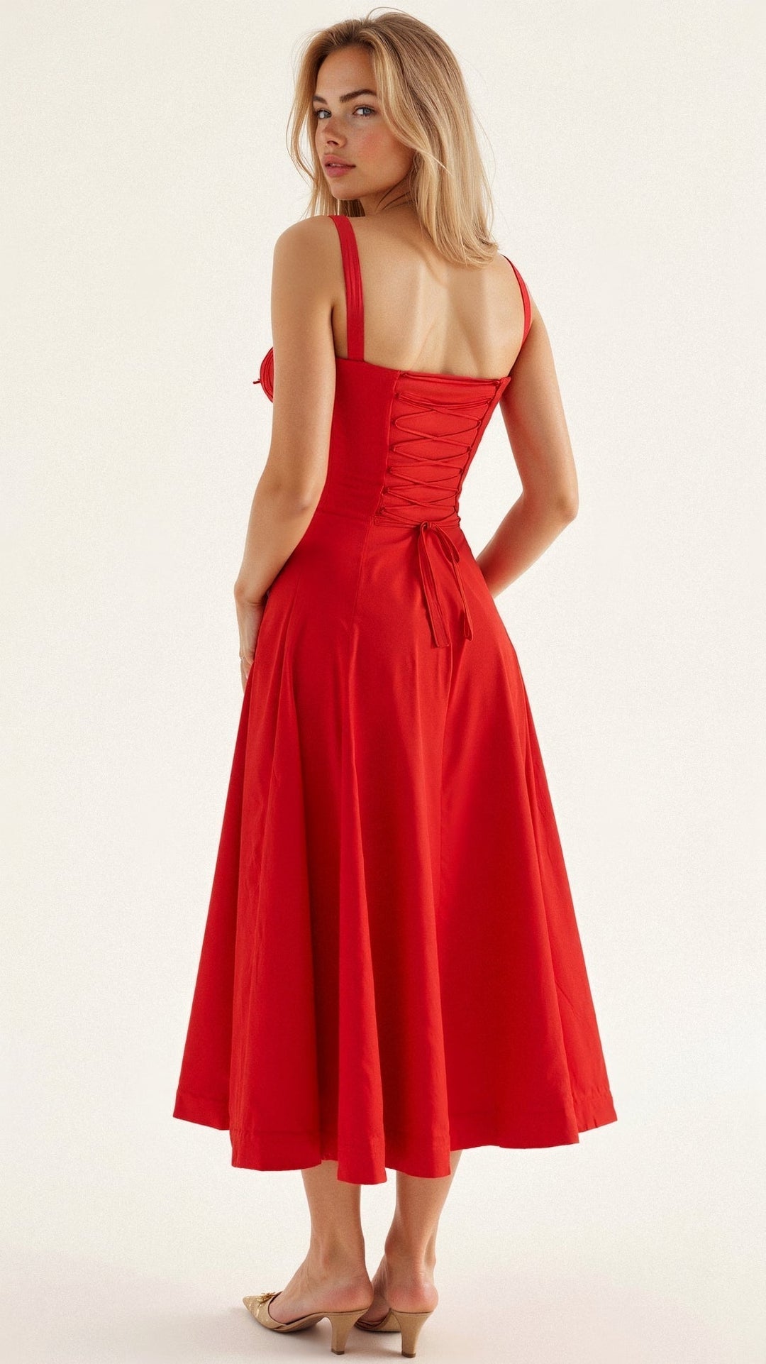 Party-ready women's dress, elegant sweetheart neckline, flattering waist fit.