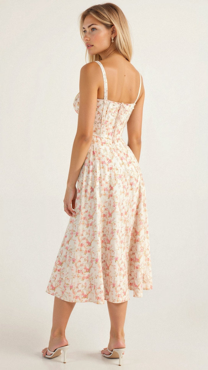Summer party dress for women, elegant sweetheart neckline & comfortable fit.