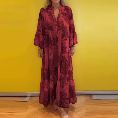 Flattering women's elegant midi wrap dress, ideal for romantic summer events or chic everyday style.