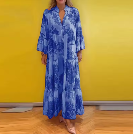 Romantic floral print midi wrap dress for women, designed with a flattering silhouette and elegant appeal.
