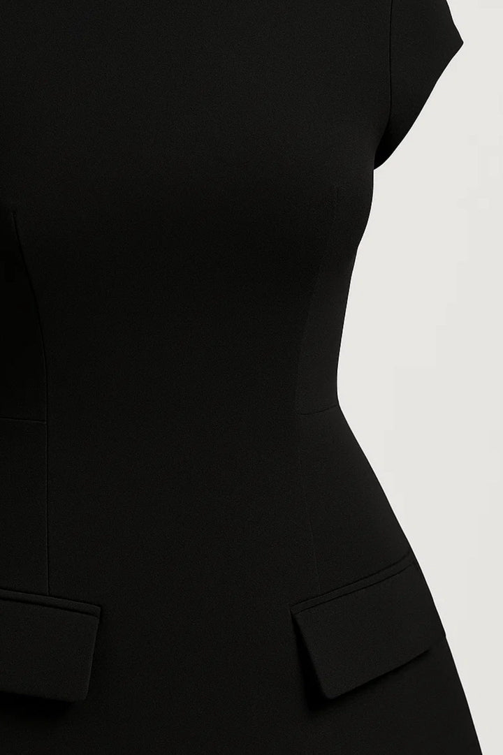 Light and elegant women's mini A-line dress with stand-up collar, perfect for spring and summer fashion.