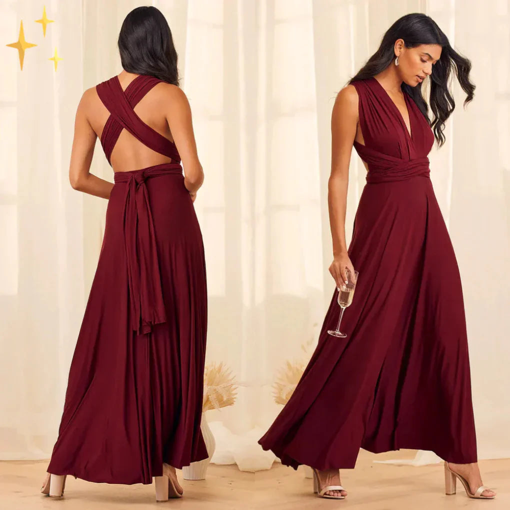 Beautiful women's multiway long dress, convertible into a sleek maxi evening gown, perfect for any special occasion.