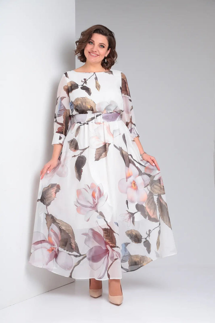 Refined women's occasion wear midi dress, suitable for evening events. Elegant navy color & flattering style.