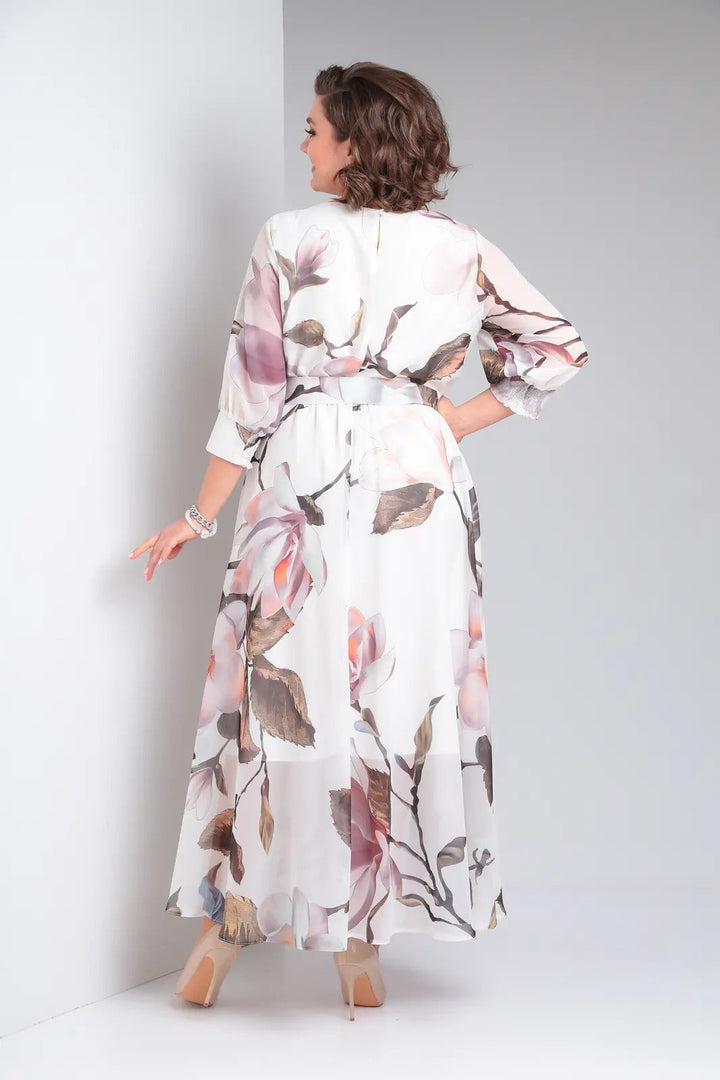 Elegant navy midi dress for women, formal occasion wear with a flattering long sleeve design.