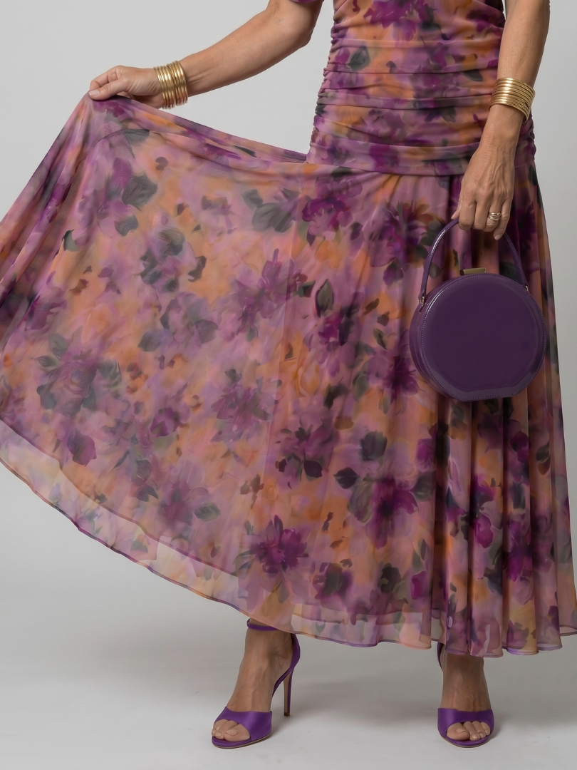 Stylish women's elegant off shoulder midi dress with a comfortable, draped neckline design.