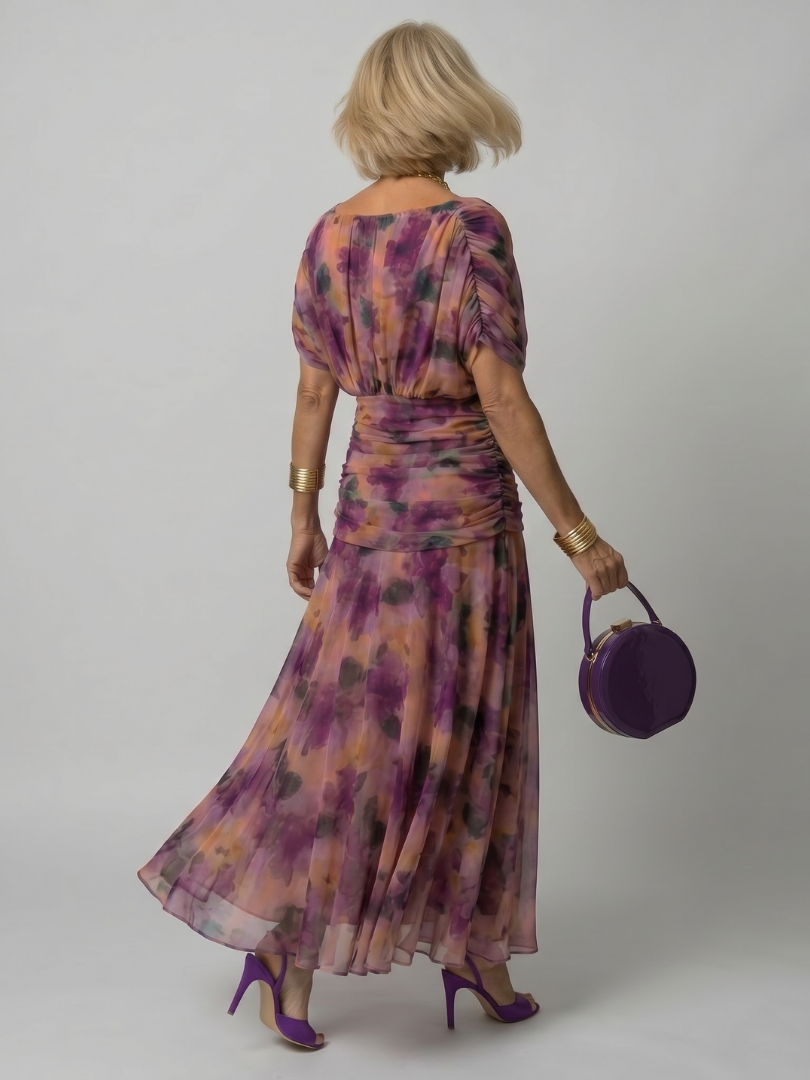 Versatile off shoulder midi dress, a flowy summer staple for elegant women's fashion.