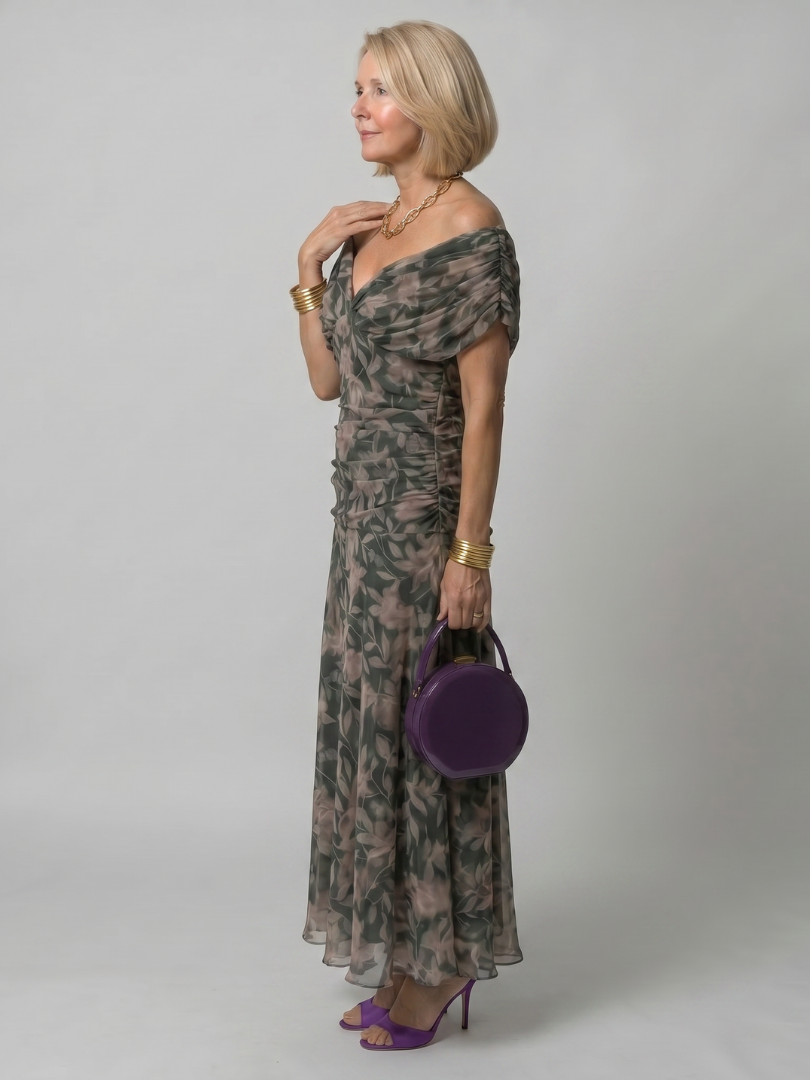 Summer off shoulder midi dress, a comfortable and flowy choice for women's versatile style.