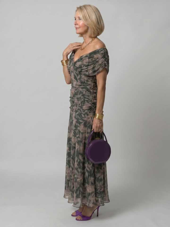 Summer off shoulder midi dress, a comfortable and flowy choice for women's versatile style.