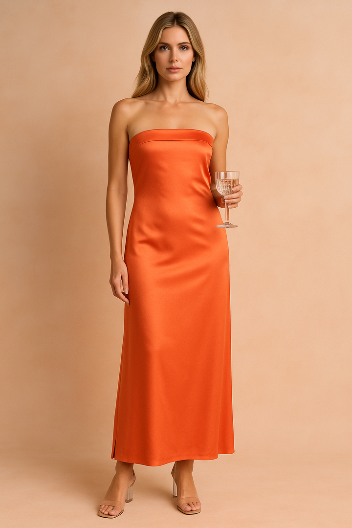 Elegant women's off-shoulder maxi dress, a perfect long evening gown for formal events or wedding guests.