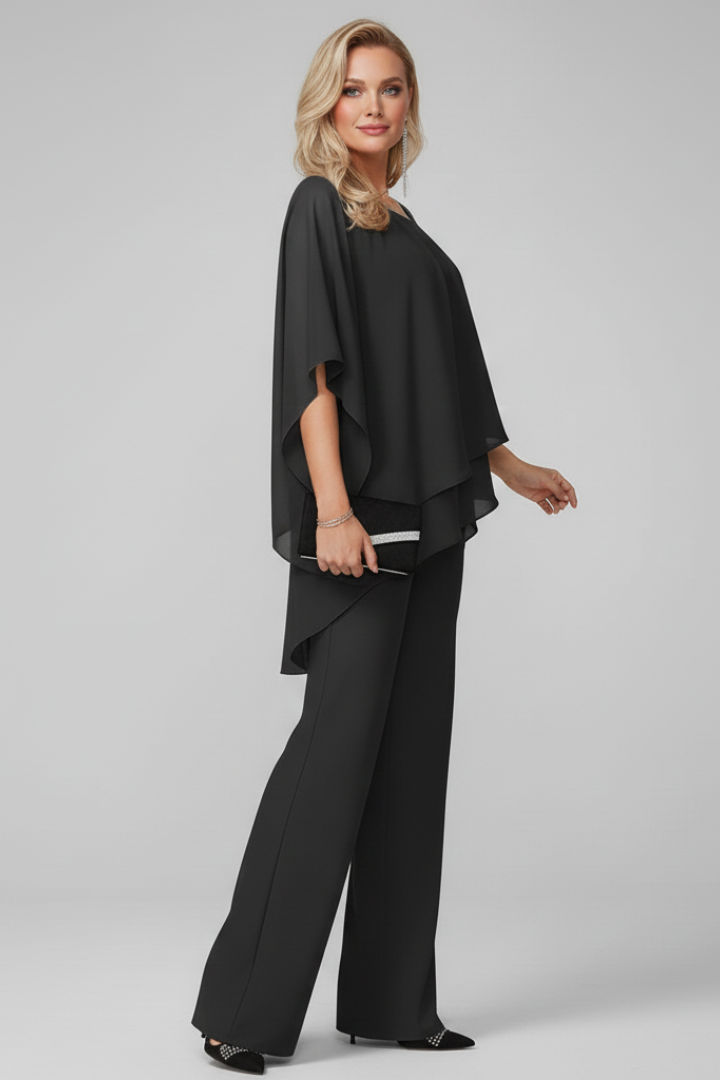 Comfortable women's off-shoulder wide-leg jumpsuit. Perfect flowing summer outfit for vacation, party, or casual wear.