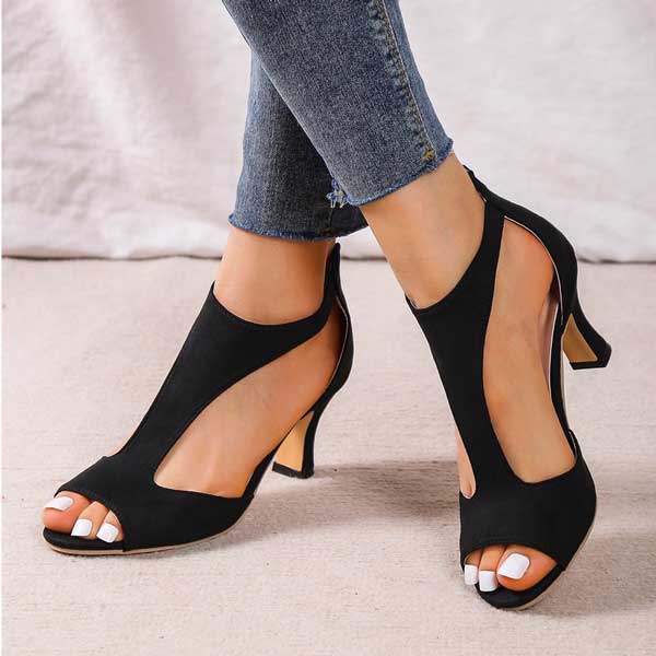 Comfortable orthopedic open toe heels for women, providing essential foot support & chic, elegant style for events.
