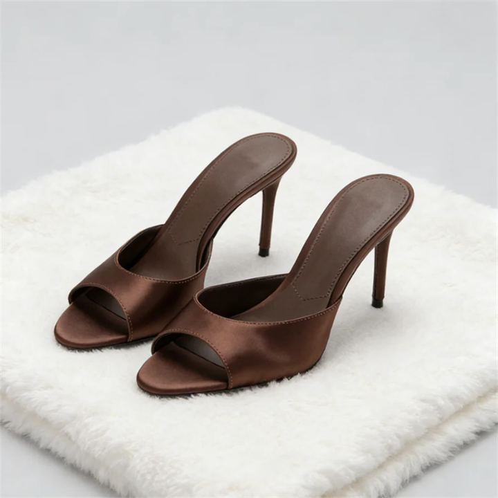 Versatile women's high heel mules with open toe design, comfortable slip-on footwear for any occasion.