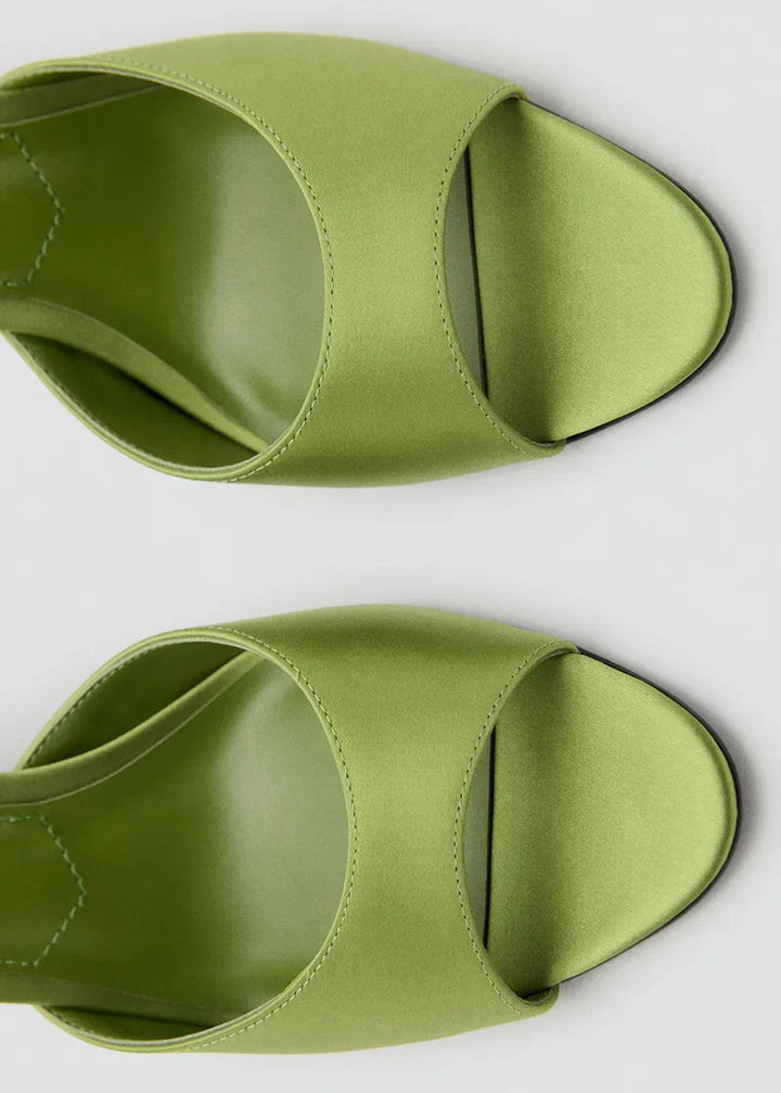 Women's high heel open toe mules, a comfortable and elegant slip-on shoe for versatile styling.