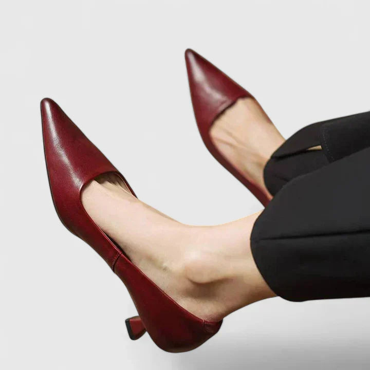 Elegant women's orthopaedic block heels for all-day comfort & support. Perfect for work or special occasions.