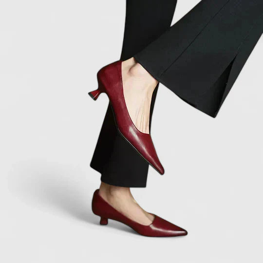 Black orthopaedic block heels for women, designed for ultimate comfort and all-day support. Dress shoes.