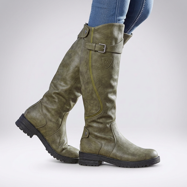 Stylish women's tall boots, orthopaedic and anti-slip. Elegant design for comfortable daily wear and winter fashion.