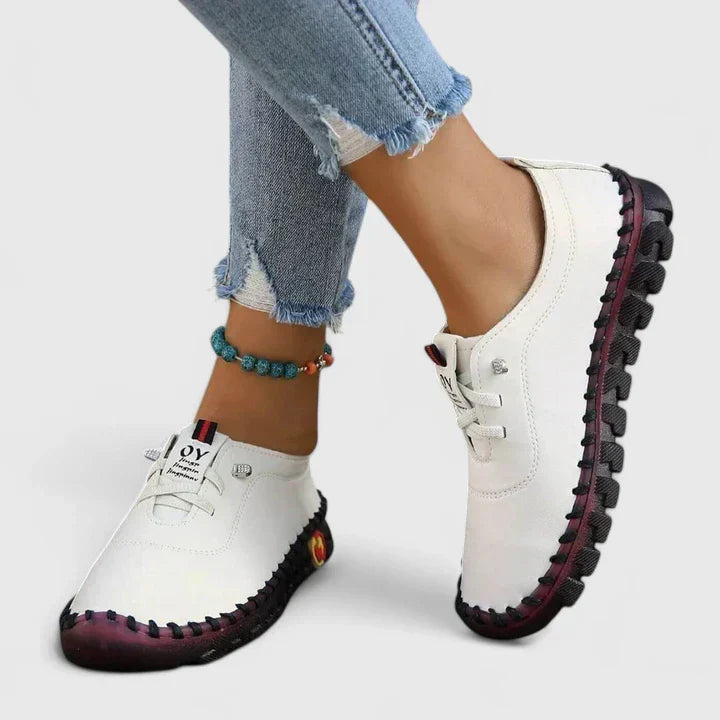 Adjustable fit women's orthopedic shoes, elegant comfort footwear with arch support for pain relief.