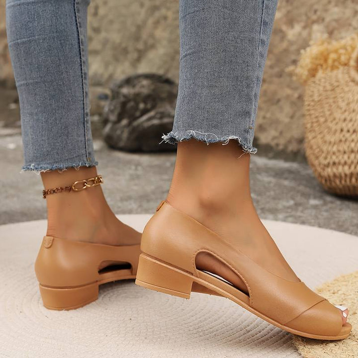 Pink elegant orthopedic heeled sandals for women, designed for comfort & daily wear with arch support.