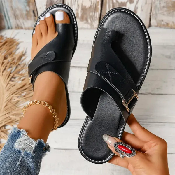 Elegant women's orthopedic sandals, designed for bunion correction, offering comfortable foot pain relief.