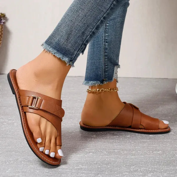 Comfortable women's orthopedic sandals for bunion relief, offering arch support and elegant summer style.