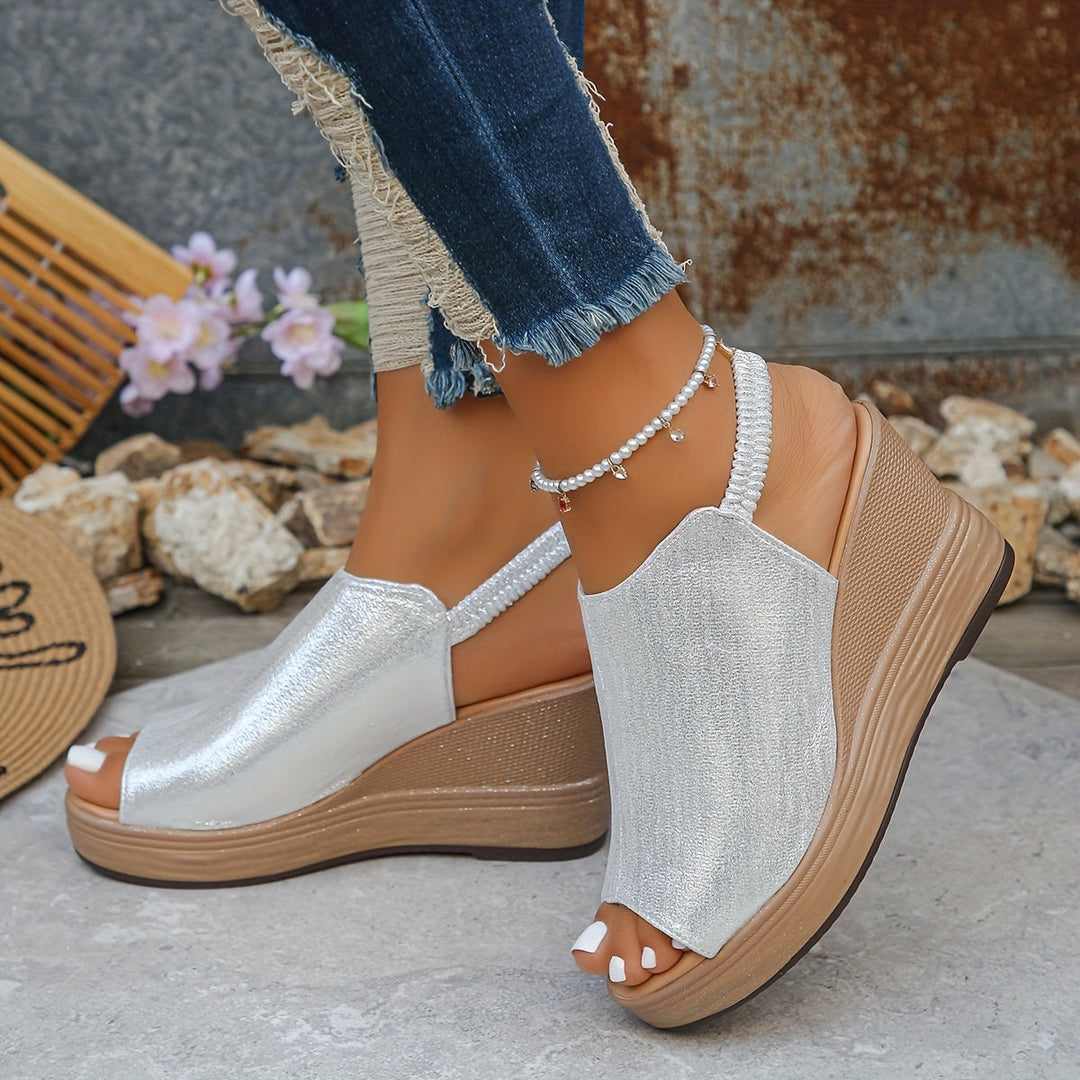 Casual women's orthopedic wedge sandals for summer. Comfortable, supportive footwear with elegant design & slip-resistant sole.