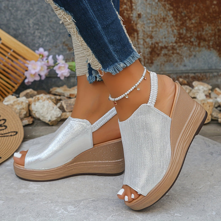 Casual women's orthopedic wedge sandals for summer. Comfortable, supportive footwear with elegant design & slip-resistant sole.