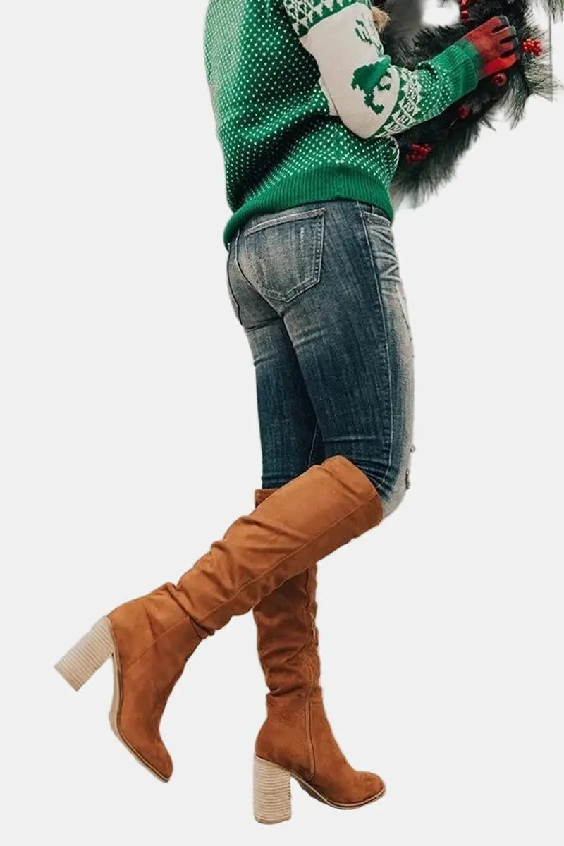 Women's elegant over-the-knee block heel boots designed for maximum comfort and style.
