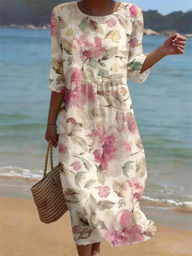 Elegant women's pattern dress for versatile styling, suitable for casual or formal occasions, comfortable everyday wear.