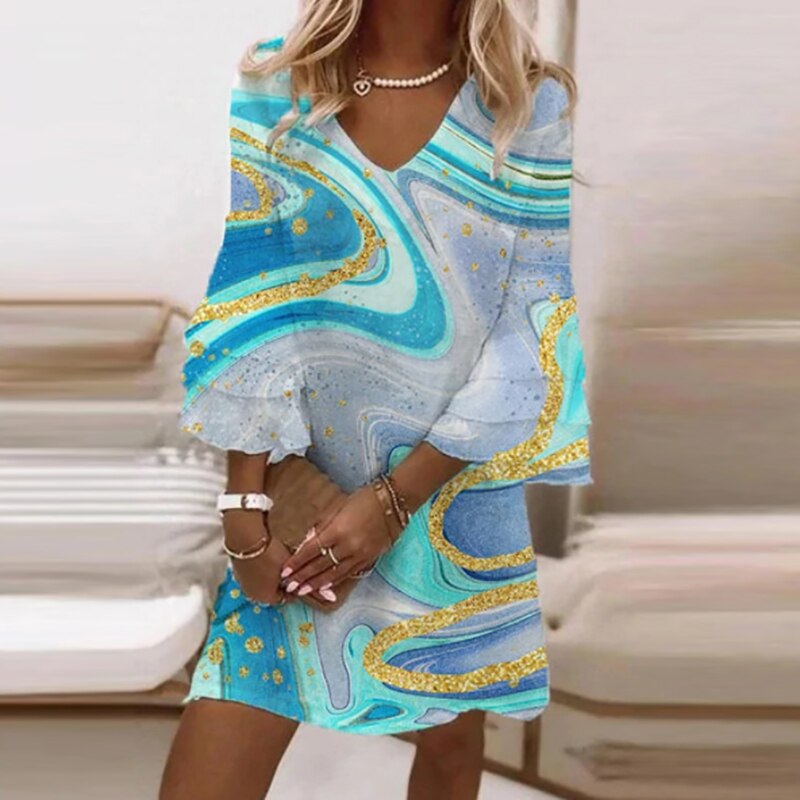 Versatile women's elegant patterned dress, suitable for various occasions, offering timeless style.
