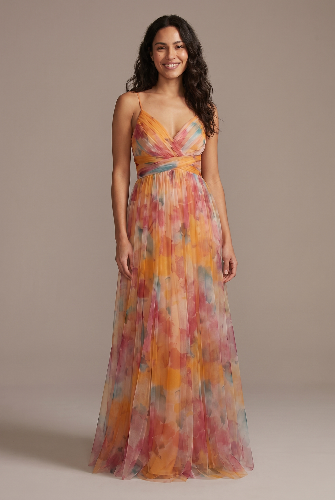 Elegant women's pleated floral maxi dress with wrap V-neck, perfect for summer fashion, parties, or vacation.