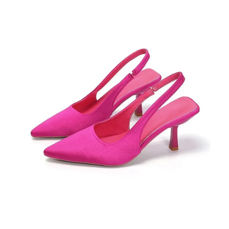 Elegant women's pointed toe kitten heels slingback sandals, perfect for evening wear & special occasions.