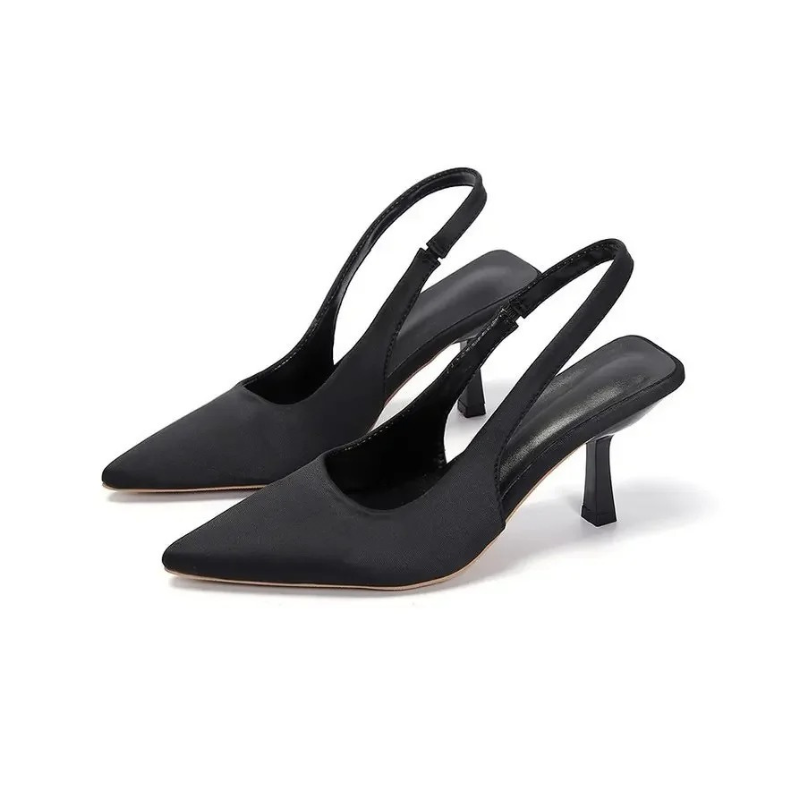 Chic women's pointed toe kitten heel slingbacks, ideal comfortable dress shoes for work or fashion.