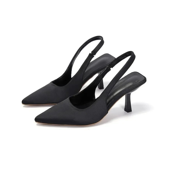Chic women's pointed toe kitten heel slingbacks, ideal comfortable dress shoes for work or fashion.