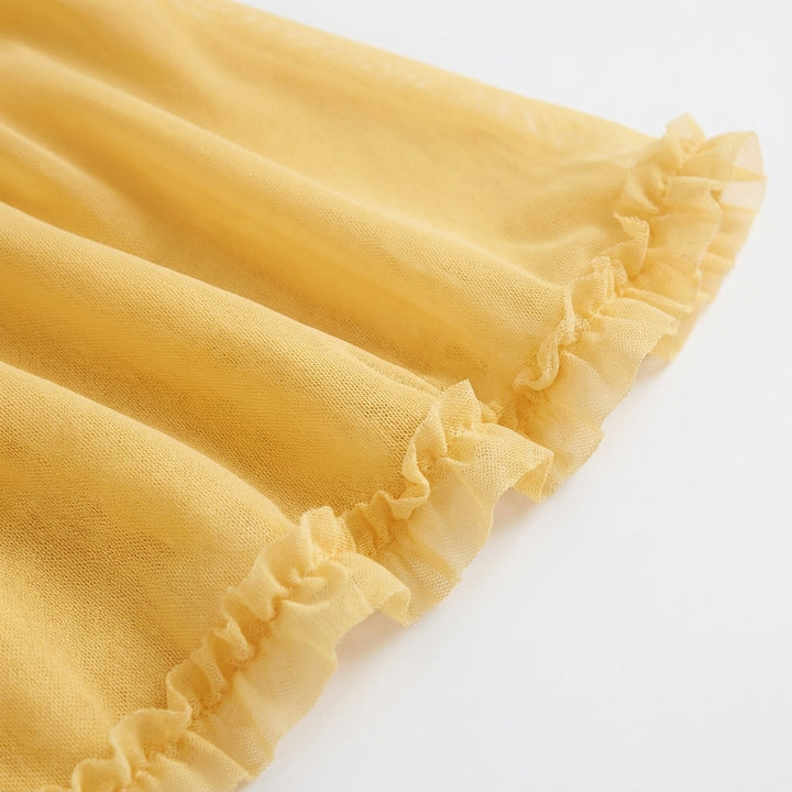 Stylish high-low maxi dress with ruffles, perfect for spring formals or summer parties.