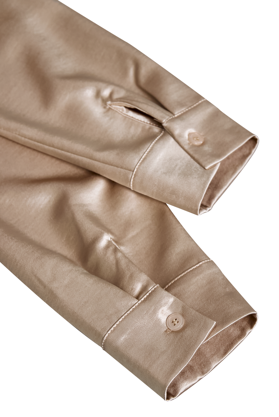 Refined women's formal blouse: a satin long-sleeve top with an elegant draped neck, ideal for stylish events.