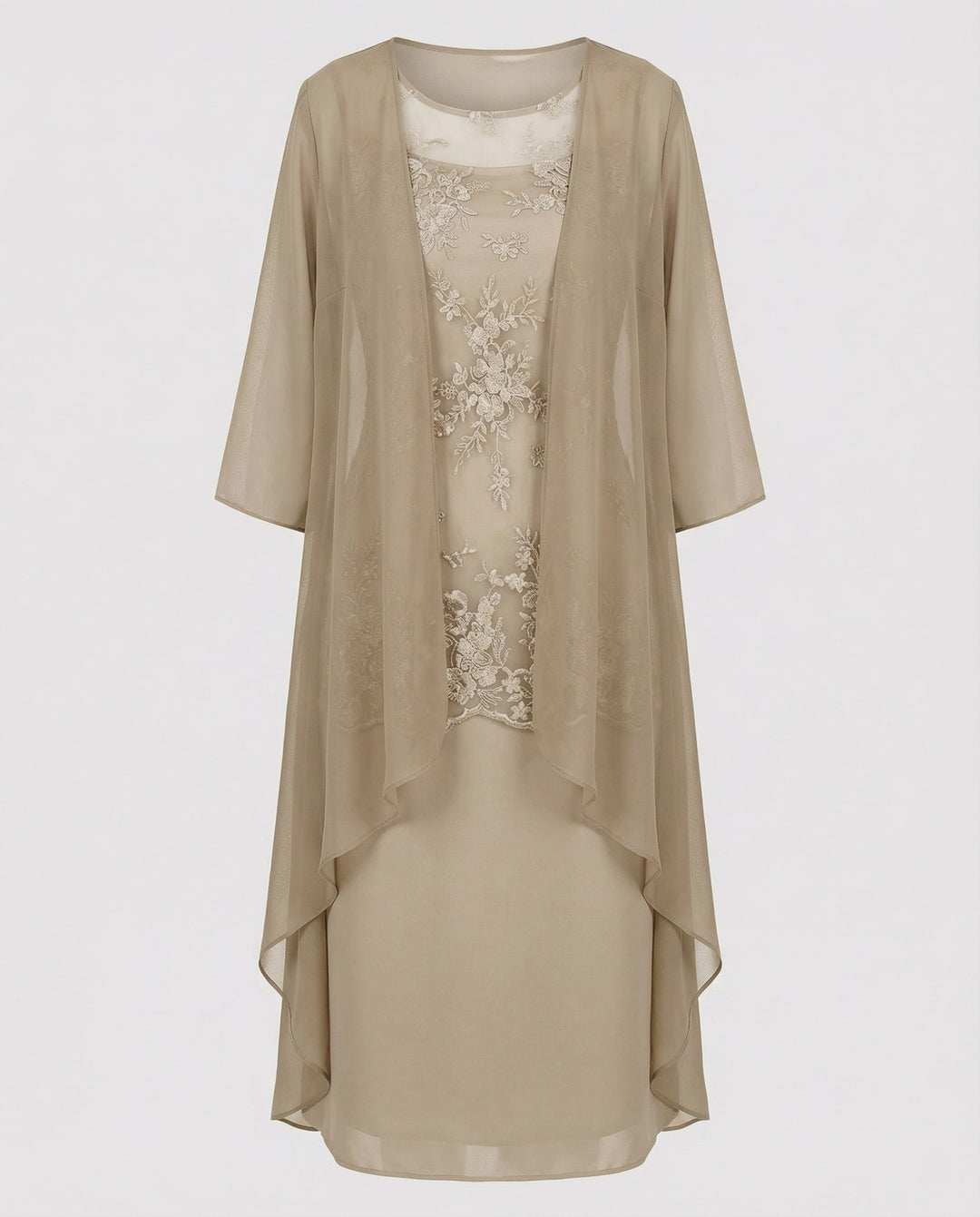 Stylish women's yellow two-piece set, featuring a 3/4 sleeve top & comfy pants for elegant wear.