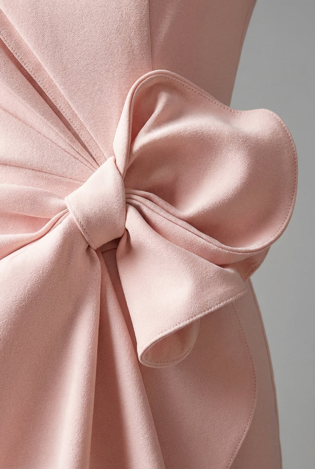 Fitted cocktail dress in a sleeveless design with a decorative bow.