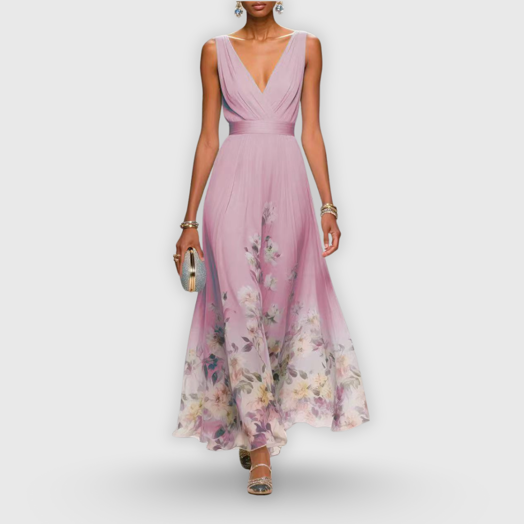 Comfortable women's floral sleeveless dress, versatile for summer outings, parties, or everyday casual wear.