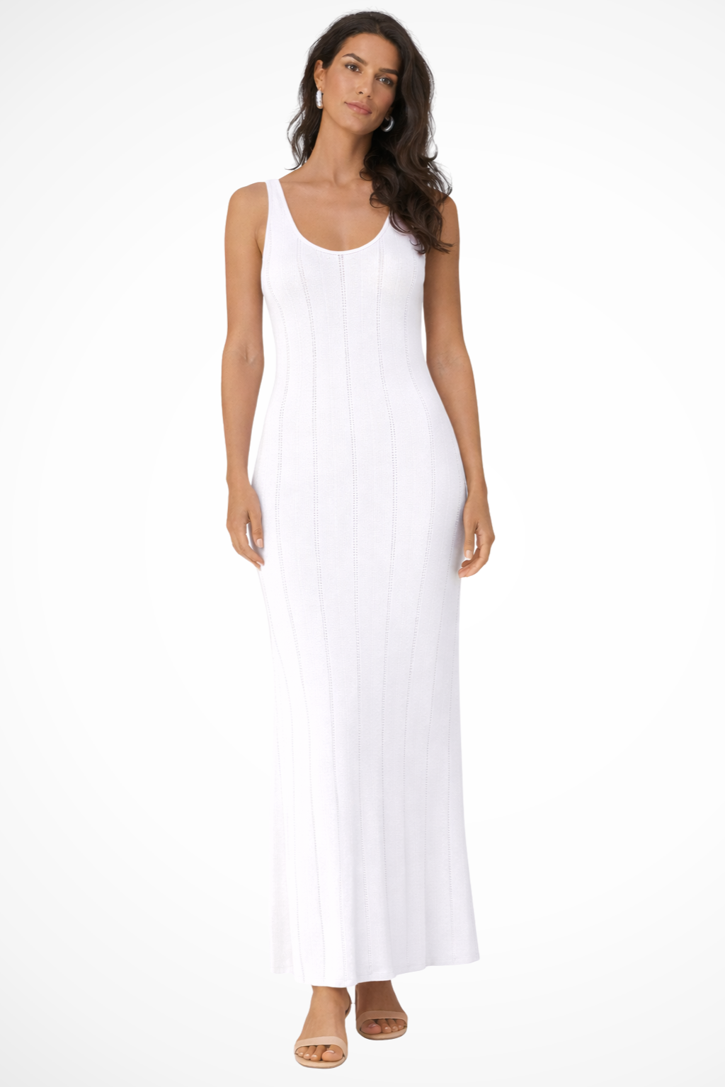 Women's deep V sleeveless maxi dress, a beautiful formal dress or wedding guest outfit.