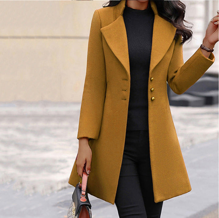 Chic women's slim-fit classic jacket, a versatile tailored blazer for elegant business wear & modern fashion.