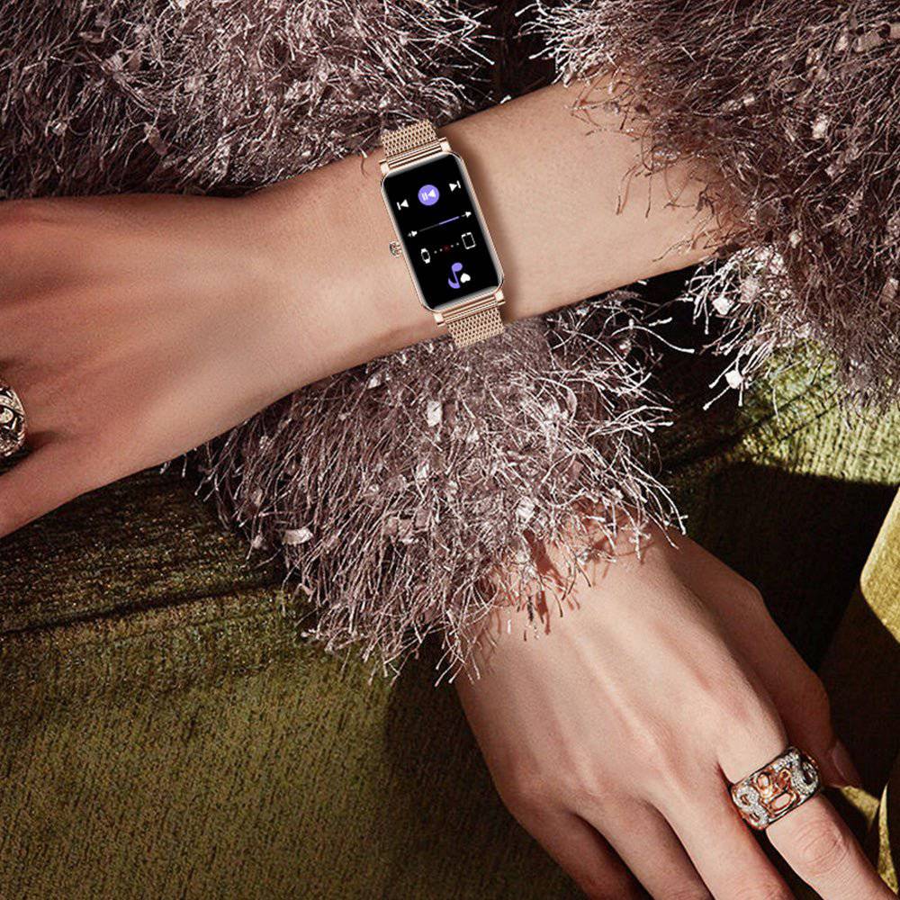 Ladies' fitness smartwatch: tracks activity, heart rate & sleep. Water resistant, long battery life for active women.