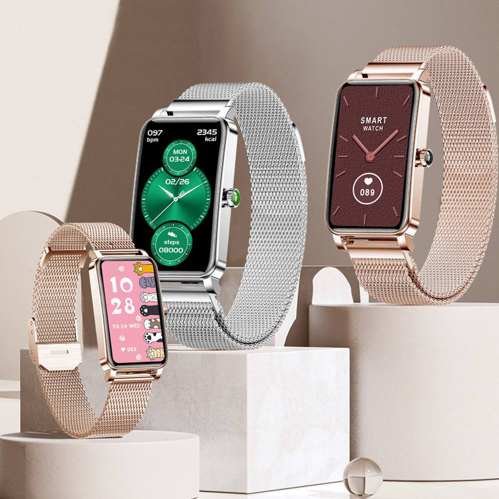 Versatile women's smartwatch: elegant design, fitness tracking, health monitoring & smart notifications. iOS/Android compatible.