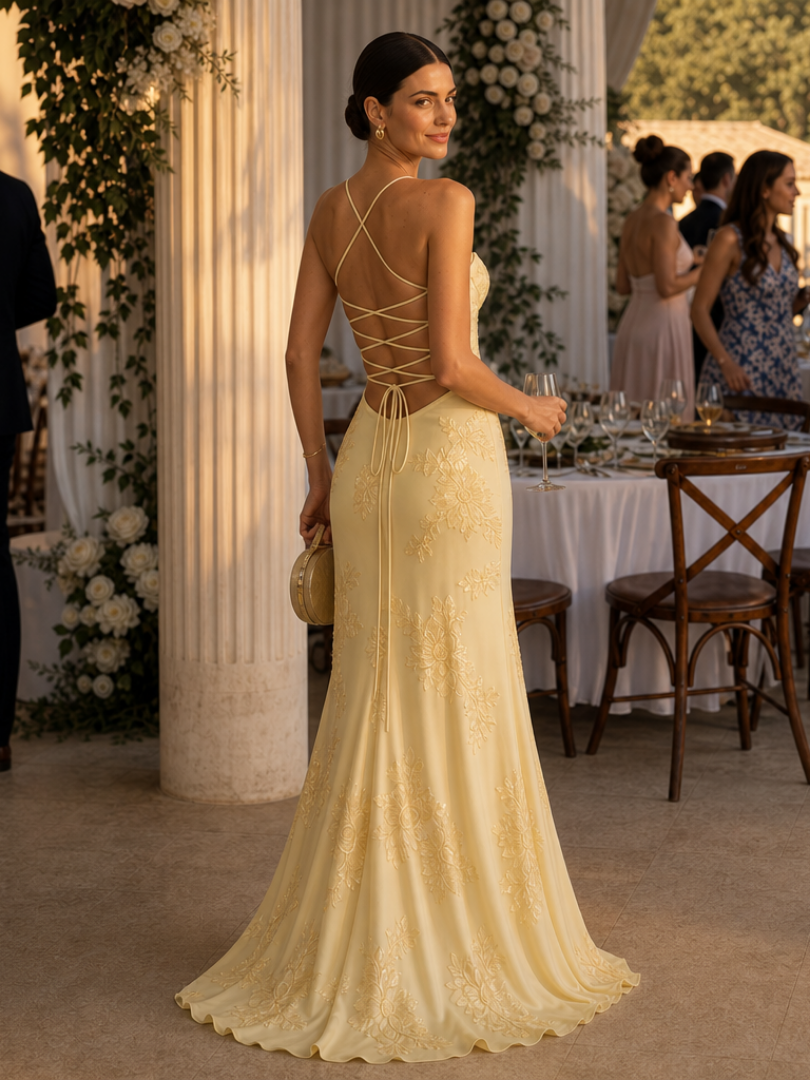 Vacation-ready women's maxi dress, sleeveless with spaghetti straps, and a chic corset bodice for summer fashion.