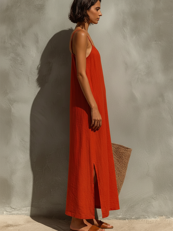 Perfect summer casual or elegant maxi dress for women, featuring a flattering square neck & straps.
