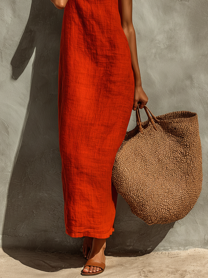 Versatile summer maxi dress for women with elegant square neck, comfy for casual or dressy occasions.