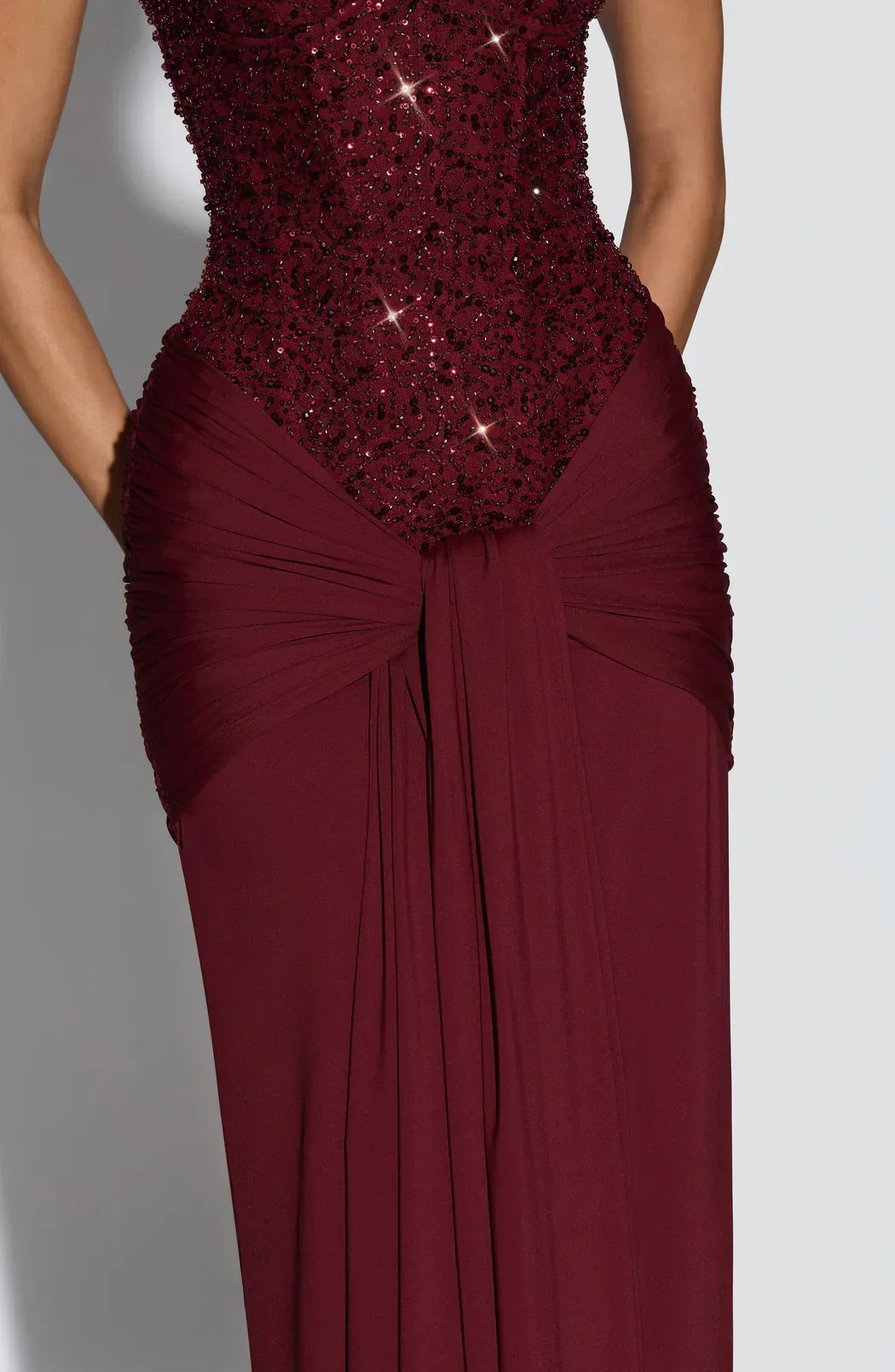 Formal women's elegant strapless corset maxi dress. Perfect for upscale evening occasions & events.